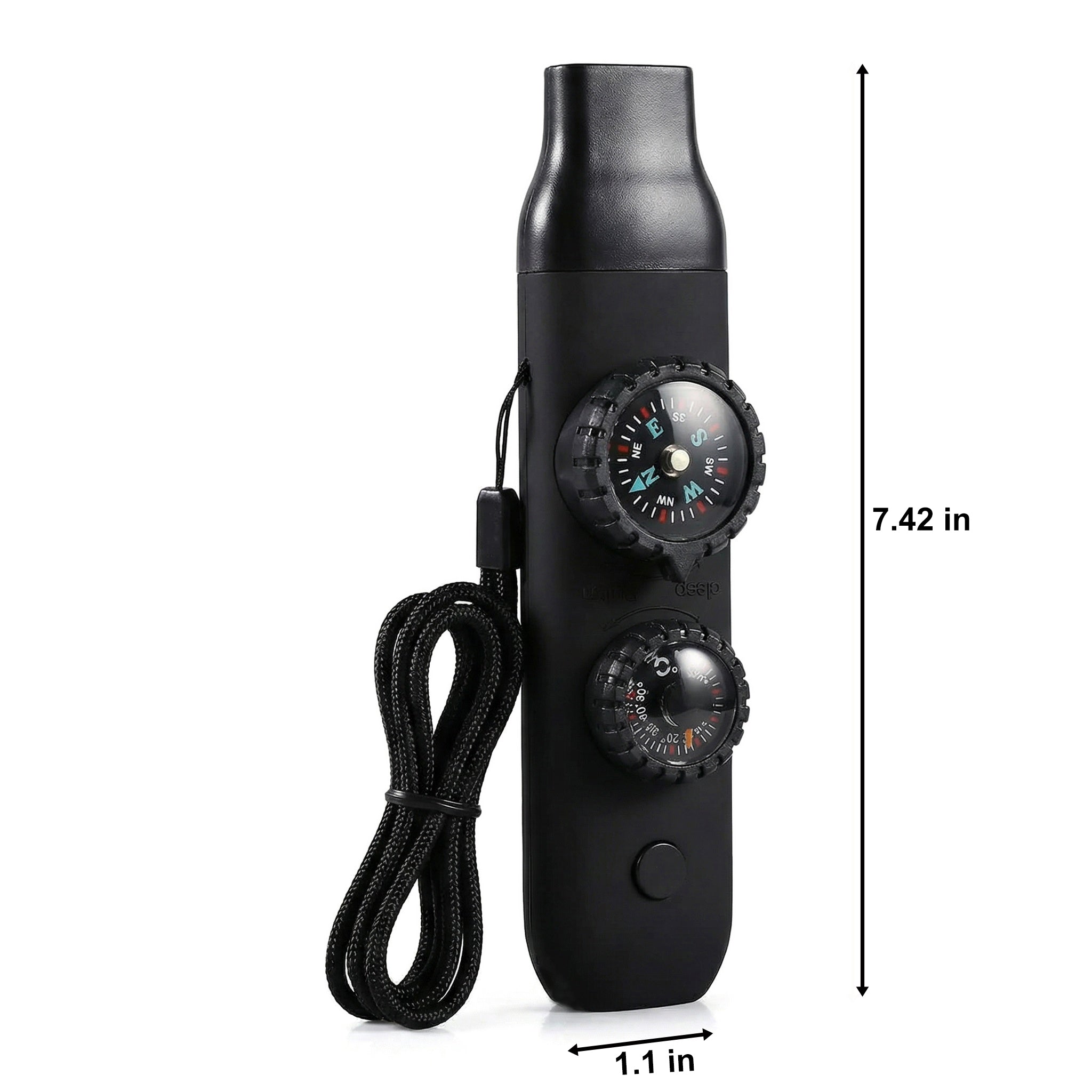 5-in-1 Outdoor Survival Tool – Whistle Flashlight Compass for Off-Road Riders