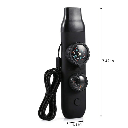 5-in-1 Outdoor Survival Tool – Whistle Flashlight Compass for Off-Road Riders