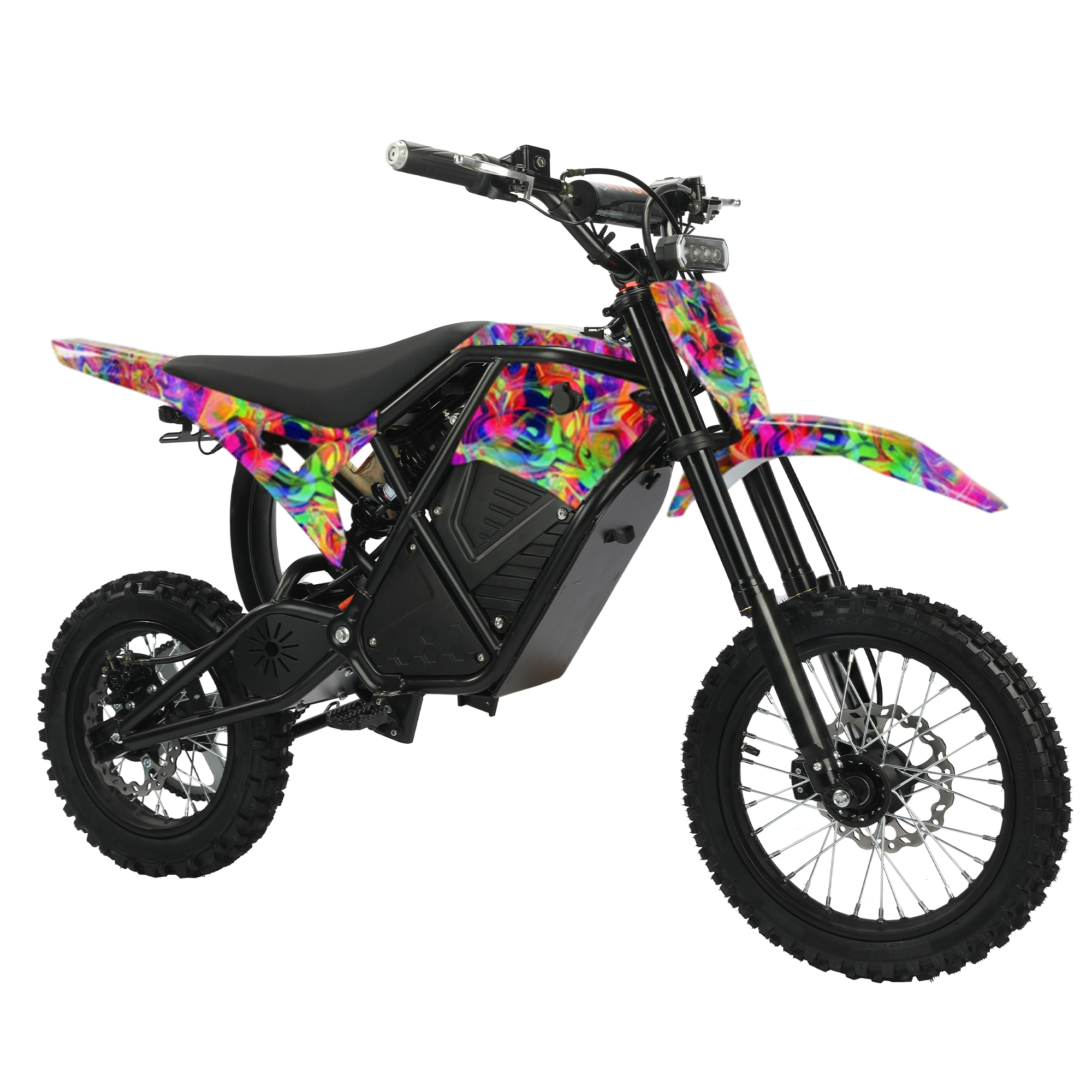 IJOYMOTO Seeker 01 Custom Edition – Colorful Swirl Electric Dirt Bike